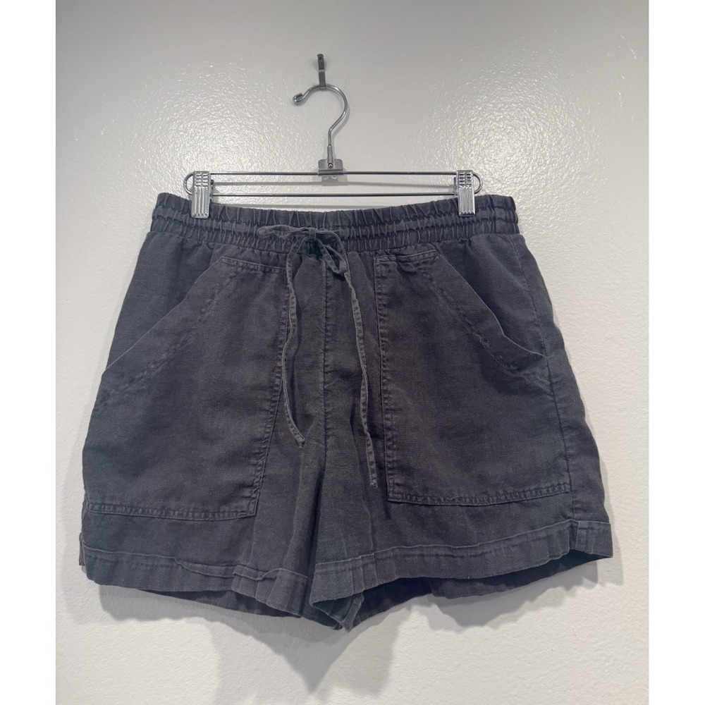 Universal Thread Linen Blend Shorts Womens Small Faded Black Flat Front READ